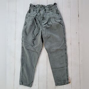 Free People Womens Margate Paperbag Pants Size XS Pleated Trouser Green